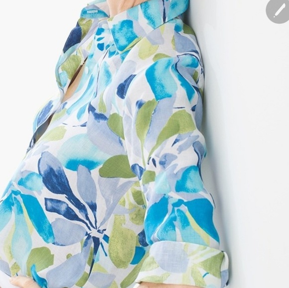 Chico's Size Large linen Shirt - Picture 4 of 9